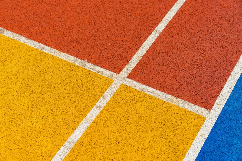 pattern, orange, close-up, outside, track and field, flooring, close, backgrounds, full frame, competition, blue, outdoors, day, simple, line, court, multicolored