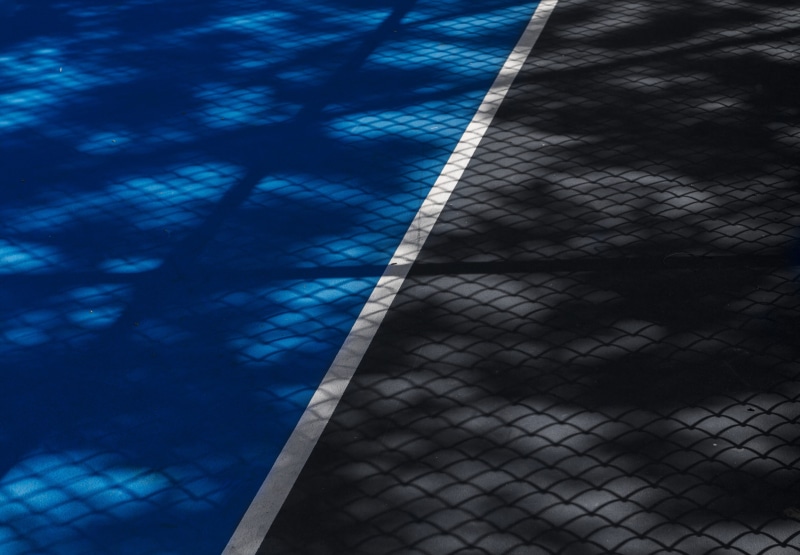 tennis, shadows, 4K, boundary, chainlink fence, day, safety, outdoors, blue, barrier, color, field, new york, protection, fence, line, gray, sports, close-up