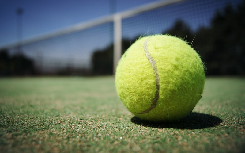 tennis, sphere, 1080P, green, play, court, day, outdoors, competitive Sport, competition, green color, net, tennis net, activity, surface level, ball