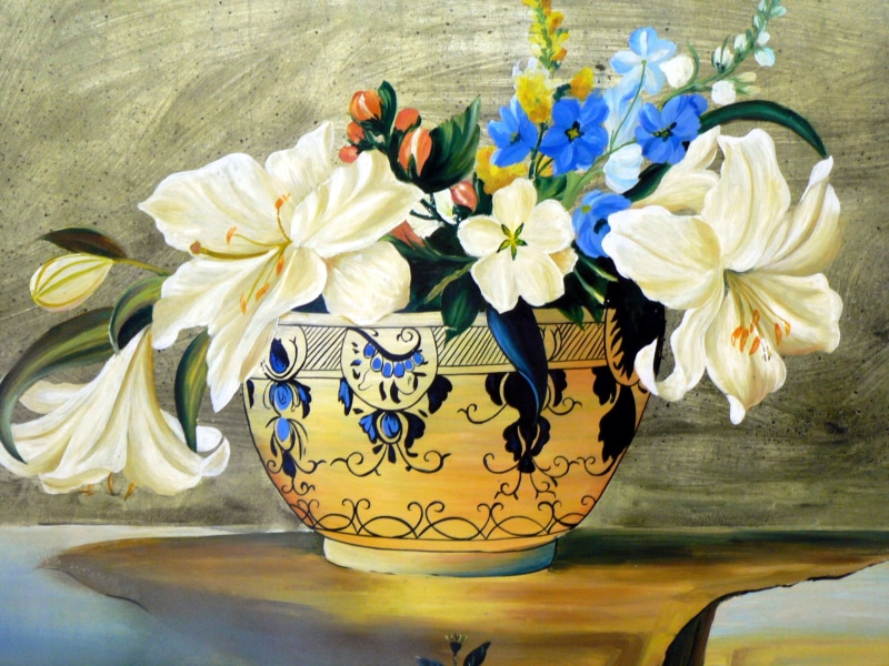 silk painting, yellow, 2K, bunch of flowers, no people, typical, nature, black, freshness, arrangement, beauty in nature, flower head, bouquet, plant