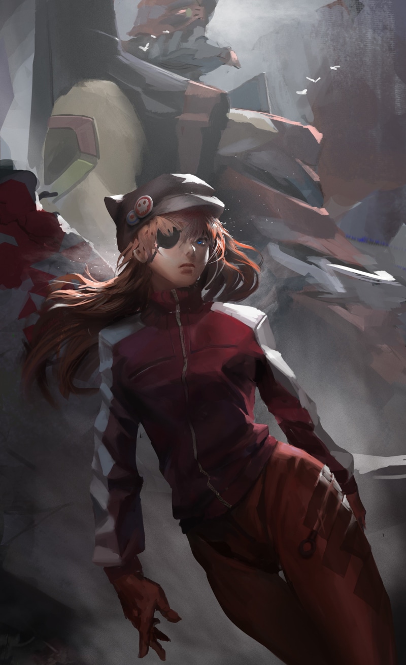 red, Asuka Langley Soryu, EVA Unit 02, portrait, adult, beauty, young adult, 2K, Neon Genesis Evangelion, music, women, indoors, anime girls, young women
