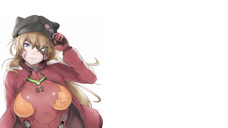 Asuka Langley Soryu, studio shot, white background, females, clothing, copy space, leisure activity, portrait, hat, women, Neon Genesis Evangelion, front view