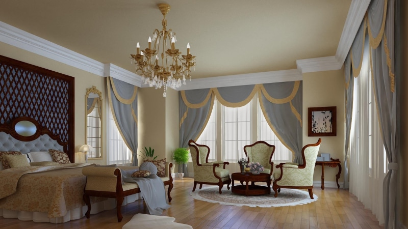 curtain, style, interior, lighting equipment, luxury, flooring, three, chairs, Windows, hotel room, domestic room, hotel, home interior, coffee table, white