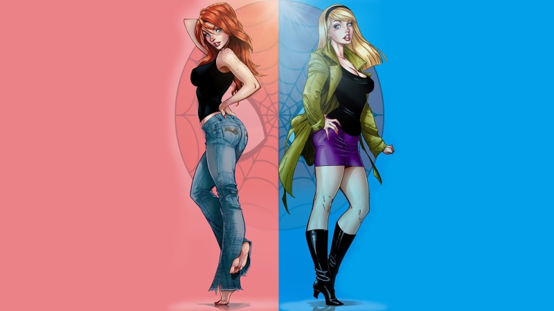 Spider-Man, Mary Jane Watson, Marvel Comics, Blonde, Gwen Stacy, 1080P, Redhead
