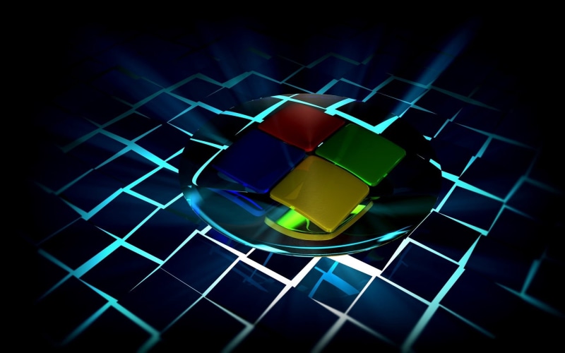 black background, illuminated, logo, concepts, indoors, reflection, microsoft, shape, windows 7, data, design, light, technology, digitally Generated Image