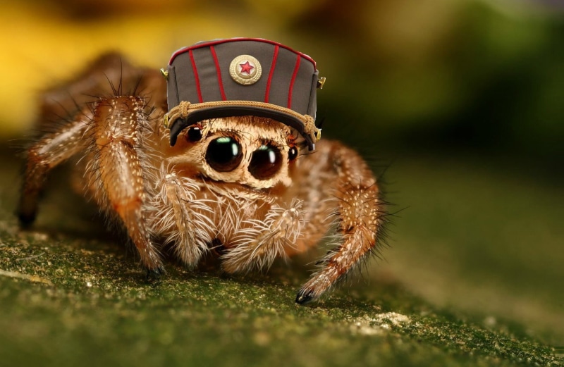 animals, invertebrate, animals in the wild, insect, green color, spider, animal wildlife, macro, 720P, day, arachnid, animal, no people, fun, close-up