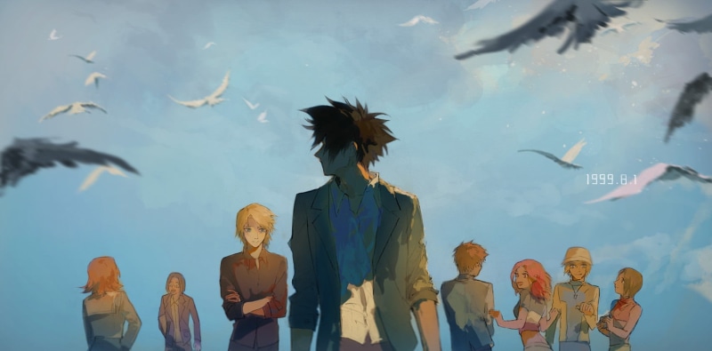 nature, 720P, animals in the wild, tank, fish, sea, Digimon Tri, vertebrate, animal wildlife, Digimon, flying, illustration, swimming, s, large group of animals