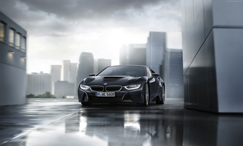 BMW i8 " Protonic Dark Silver Edition", black, paris auto show 2016, 2K