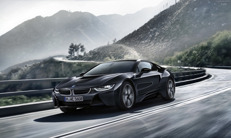 2K, black, paris auto show 2016, BMW i8 " Protonic Dark Silver Edition"