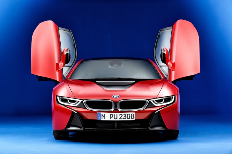 hybrid, 4K, BMW i8 " Protonic Red Edition", Geneva Motor Show 2016, red