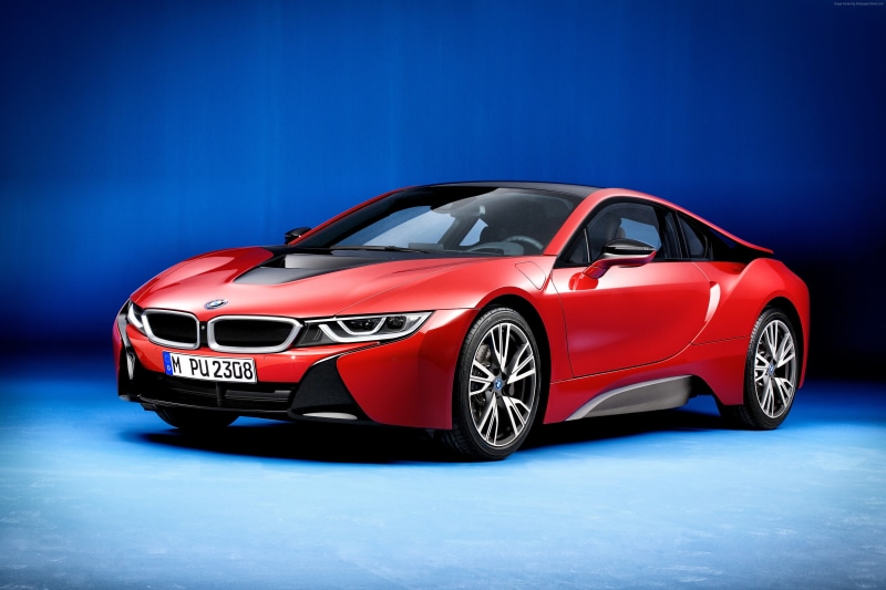 4K, red, hybrid, BMW i8 " Protonic Red Edition", Geneva Motor Show 2016