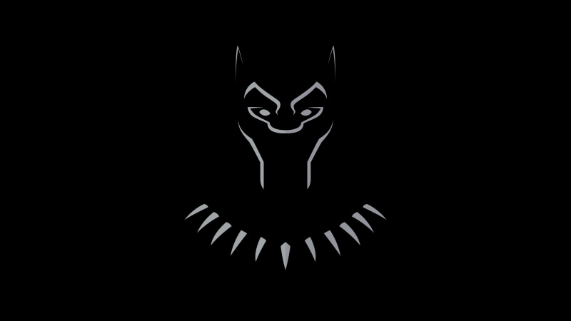 flat, digital, art, 4K, black, panther