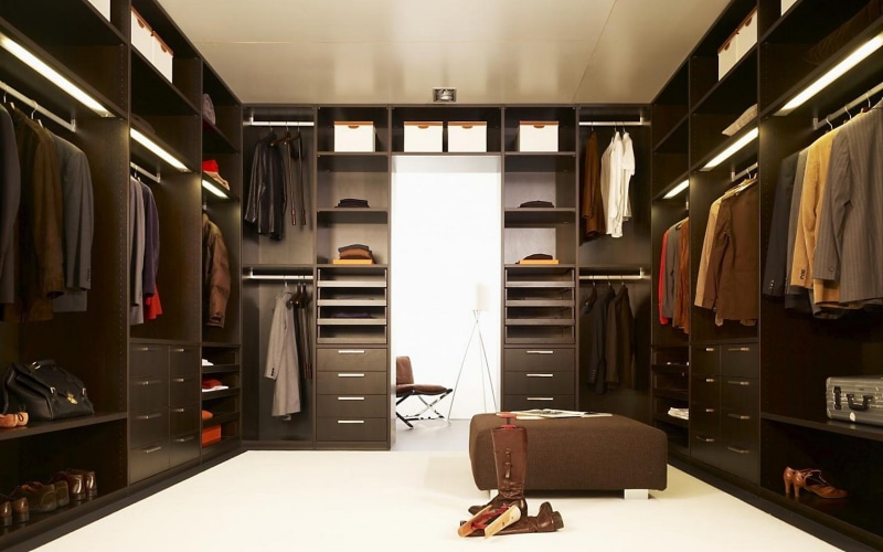 dark, 720P, cabinet, wardrobe, brown, elegant, interior, design, row, closet