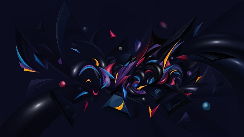 geometry, digital art, simple background, 2K, 3D, abstract, minimalism, Vlad Axinte, blue background
