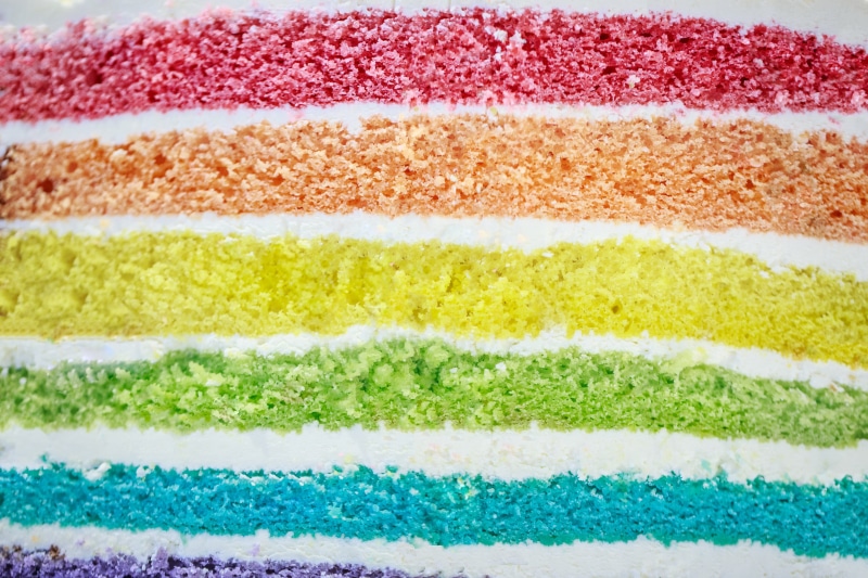 Creative, indulgence, full frame, saturated color, layered, baked, photo, Pride, temptation, rainbow, backgrounds, birthday, close-up, sweet food, Textures