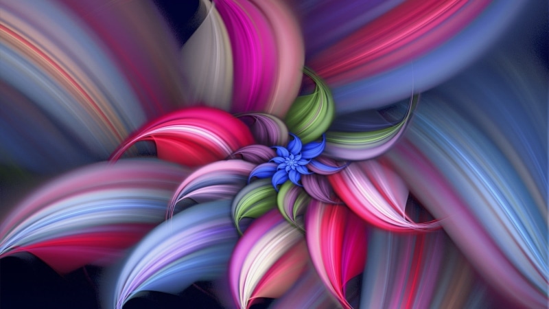 digital art, ribbon - sewing item, large group of objects, ribbon, multi colored, close-up, motion, flowers, industry, abstract, fractal, colorful, purple