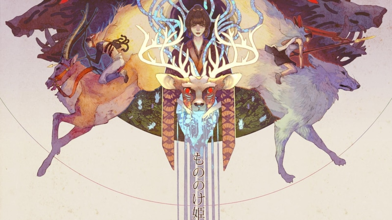 artwork, anime, Princess Mononoke, deer, 1080P, Studio Ghibli