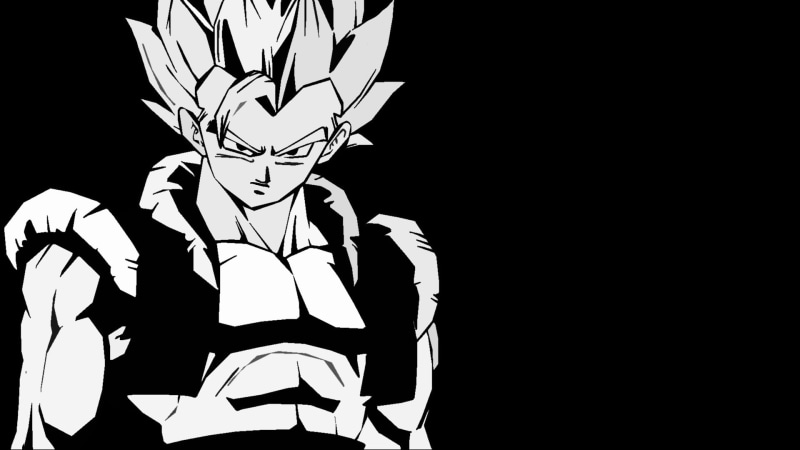 1080P, Black and White, Anime, Dragon Ball, Minimalist, Gogeta (Dragon Ball)