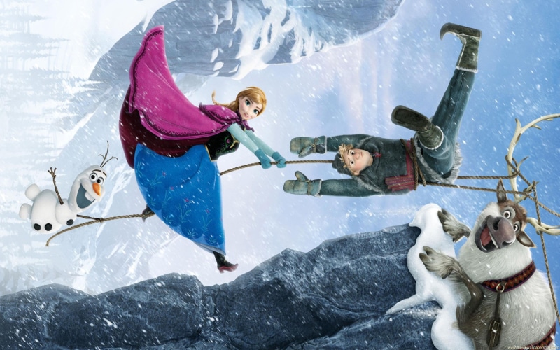 princess, snowman, disney, anna, pink, fantasy, winter, movie, reindeer, olaf, 2K, blue, girl, iarna, gustaff, Frozen (2013)