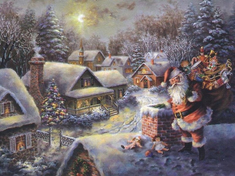 art, claus, snow, winter, 480P, santa, santa claus, toys