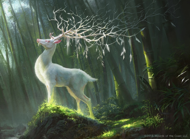 forest, drawing, illustration, deer, 1080P, artwork, fantasy art, digital art