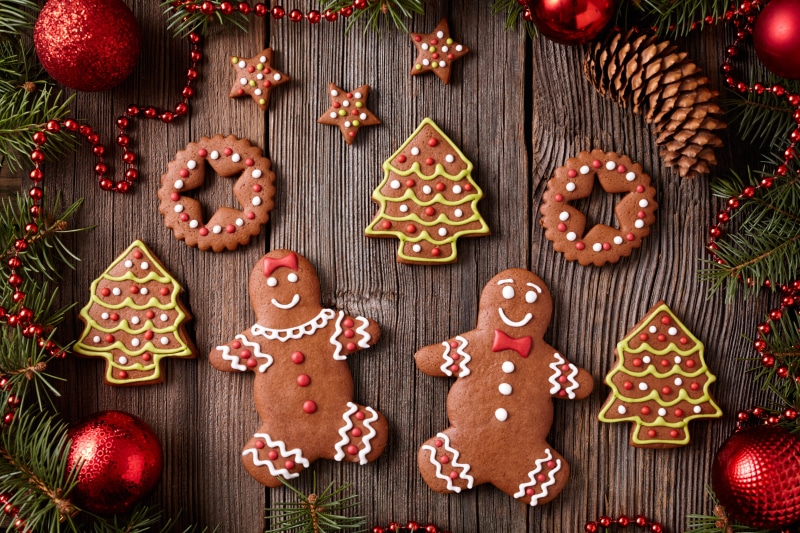 Christmas, 5K, glaze, Merry, cakes, decoration, sweet, cookies, New Year, Xmas, gingerbread