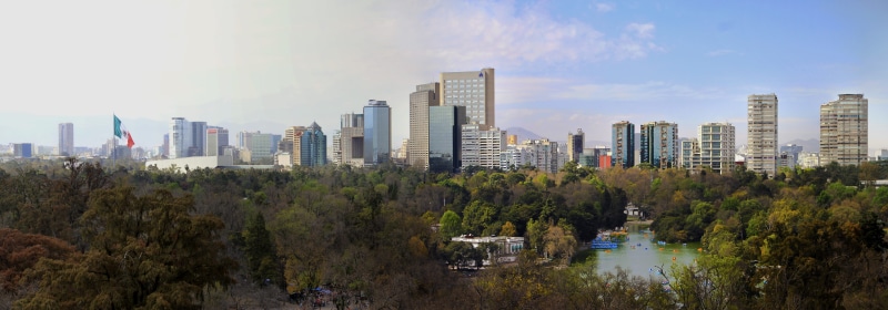 chapultepec, skyscraper, city, built structure, day, 5K, office building exterior, residential district, tree, water, building, architecture, buildings