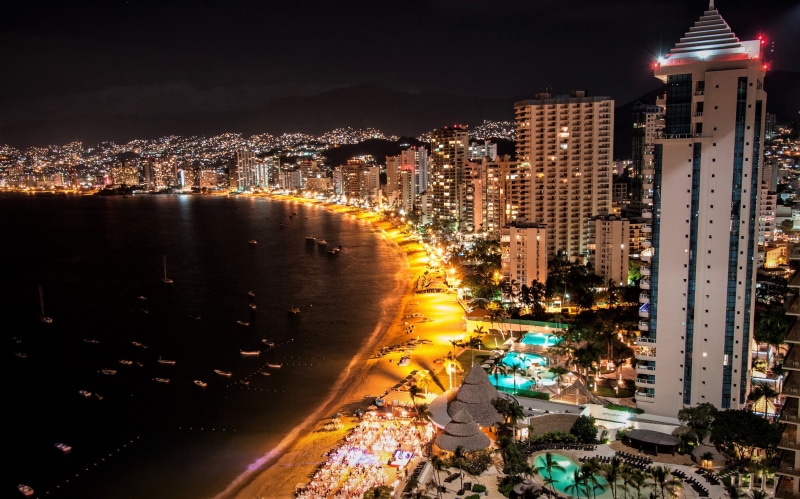 Building, City, Cities, Acapulco, Mexico, 2K, Coast, Beach, Night