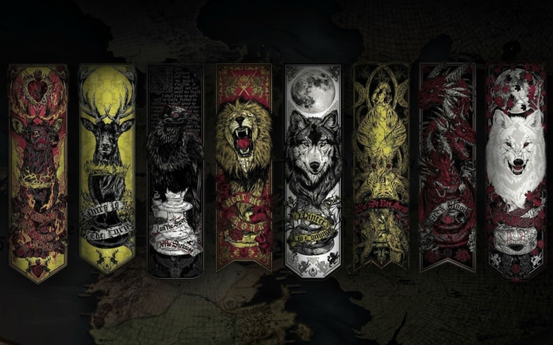 A Song of Ice and Fire, quote, text, House Baratheon, lion, stags, Winter Is Coming, House Lannister, 1080P, House Stark, Game of Thrones, wolf, sigils