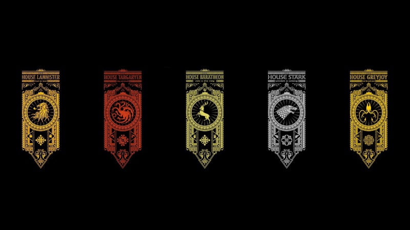 close-up, assorted, no people, five, indoors, wall, number, group of objects, non-western script, communication, sigils, Game of Thrones, side by side