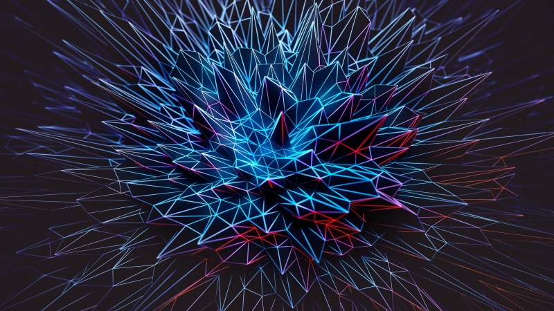 wireframe, 3D, abstract, 2K