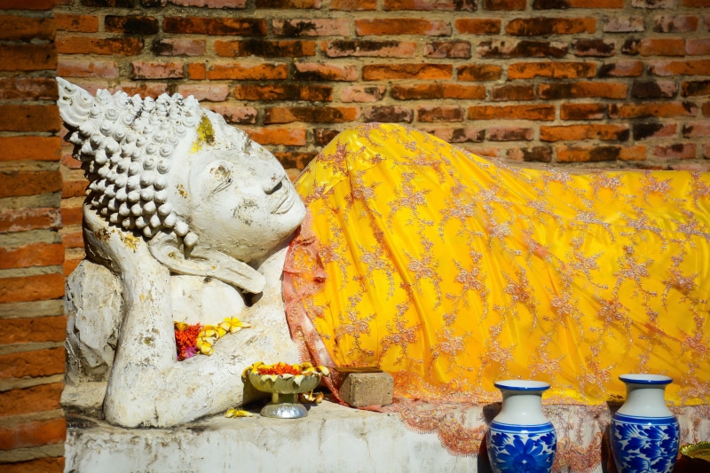 Statue, gautama, buddhist, art and craft, flower, religion, asia, thai, belief, Ancient, stone wall, cultures, building, brick, built structure, Asia, near