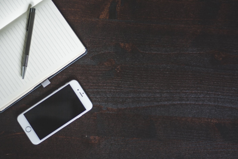 silver, day, directly above, desk, workspace, wooden, phone, work, high angle view, surface, connection, close-up, indoors, turned, 2K, minimalist, portable information device
