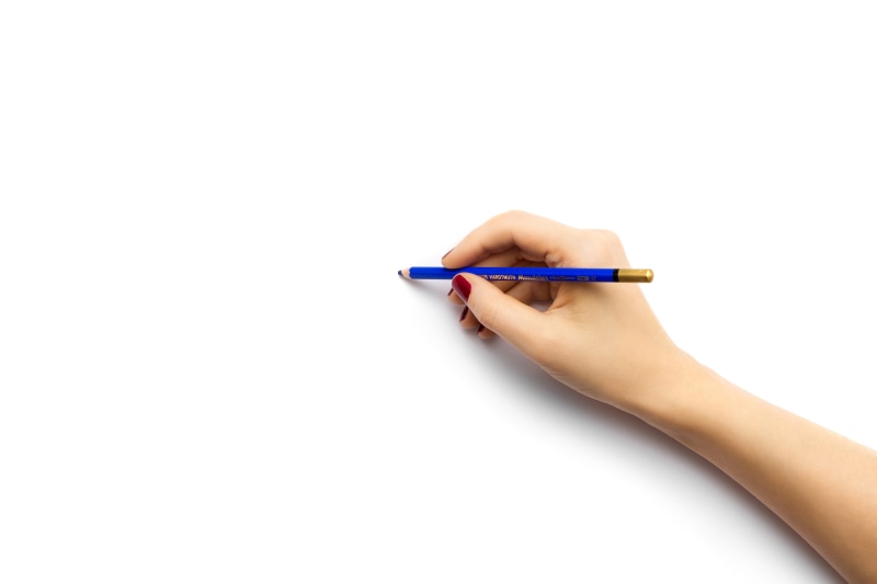 one person, education, close-up, white, isolated, holding, human Hand, art, writing, women, pencils, child, drawing - Activity, minimal, 4K, pen, pencil