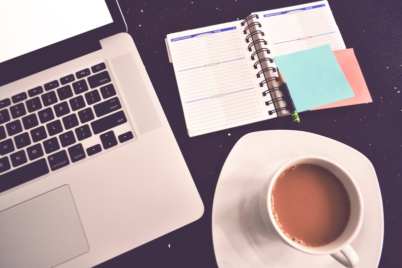 inspirationfeed, computer Keyboard, no People, publication, computer, note Pad, coffee - Drink, working, food and drink, technology, macbook, business