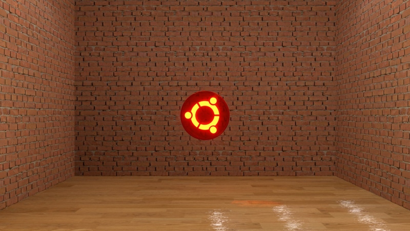 Ubuntu, 3D, Linux, 1080P, room, logo, Blender