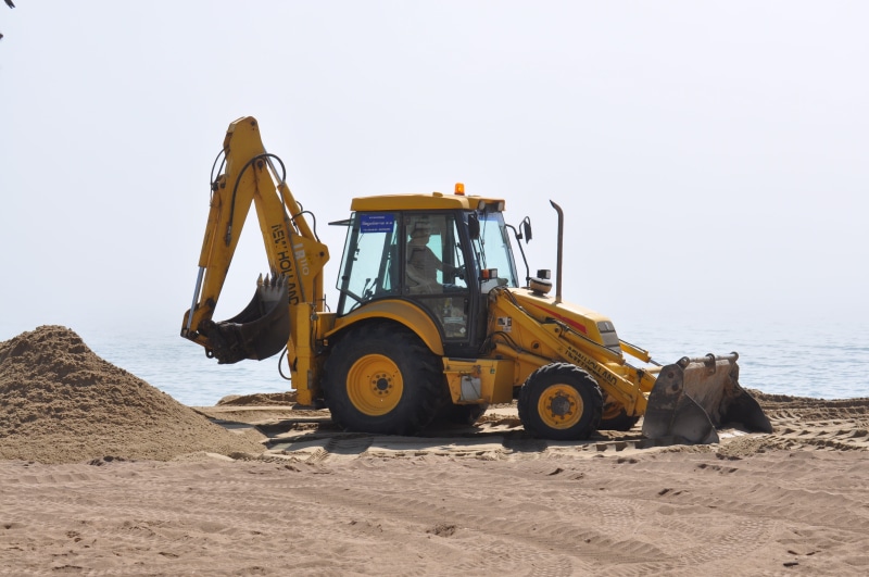 construction industry, body, industrial equipment, mode of transportation, land, 4K, grävskopa, digging, construction site, industry, daytime, machinery