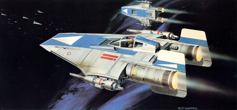 no people, artwork, Star Wars, transportation, violence, Ralph McQuarrie, travel, finance, indoors, technology, accidents and disasters, blue, air vehicle