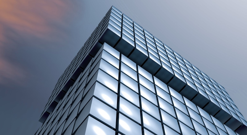 office, sky, no people, cubes, skyscraper, rendering, reflection, geometry, computer graphics, business, metallic, architecture, cube, light, building