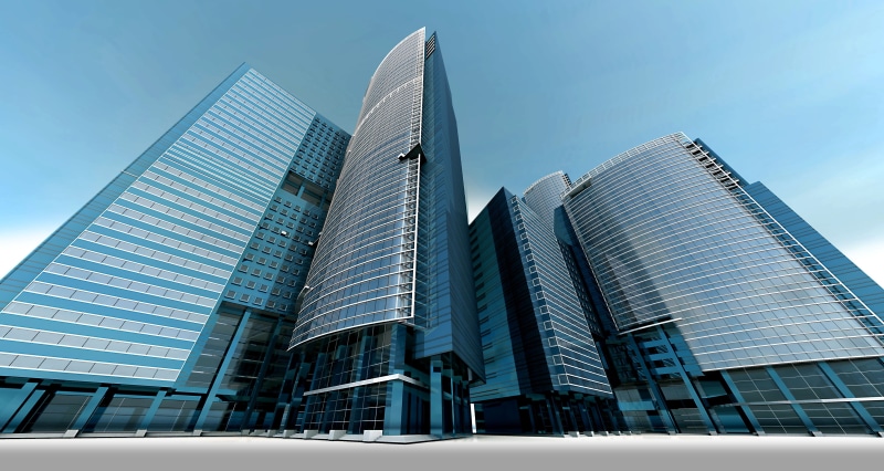 skyline, steel, financial district, gray, high, shadow, silhouette, tall - high, glass - material, tower, skyscrapers, towers, office, building, 3d, sky