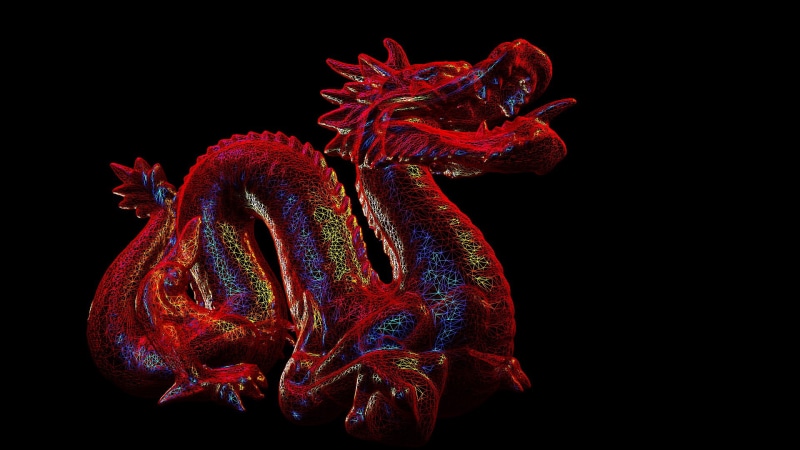pattern, still life, indoors, Wireframe, dragon, water, creativity, 1080P, 3d, animal, art and craft, no people, animal themes, nature, black background