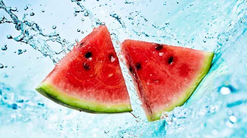 2K, watermelons, food and drink, fruit, refreshment, close-up, splashes, healthy eating, water, nature, slice, wellbeing, no people, freshness, watermelon