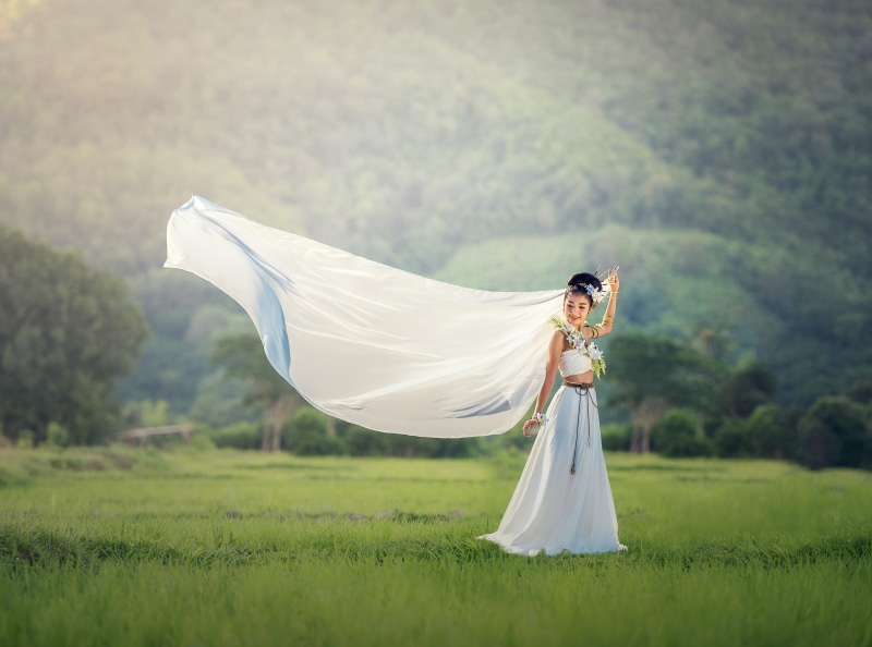 asian, Photography, one person, Woman, Thailand, People, Vacation, 4K, grass, plant, Young, clothing, Nature, real people, celebration, Girl, newlywed
