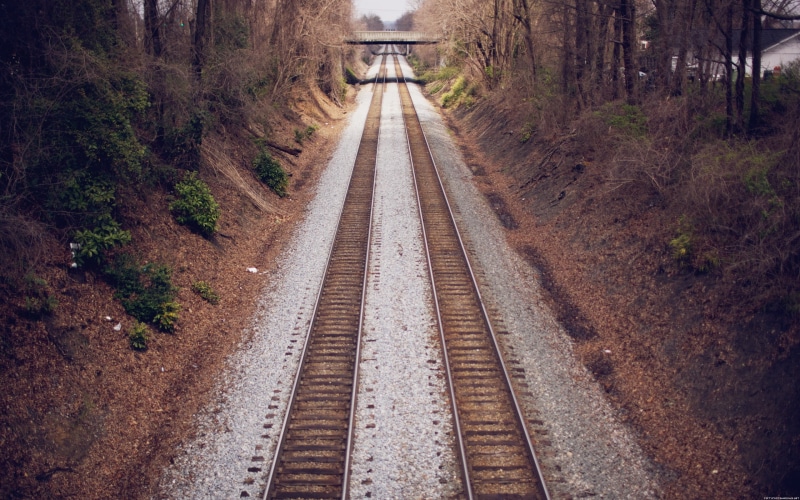 railroad, architecture, no people, built structure, the way forward, nature, track, direction, railway, mode of transportation, land, transportation, vanishing point