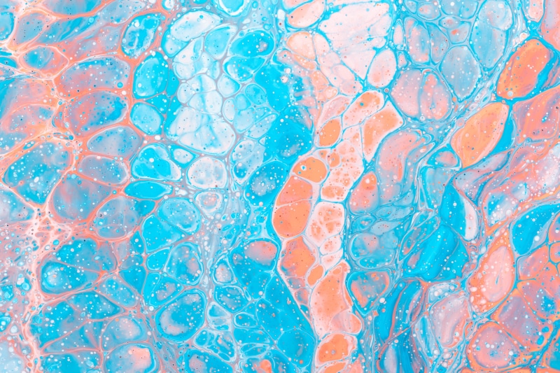 colorful, abstract, 5K, orange, paint splatter, blue, white, paint splash