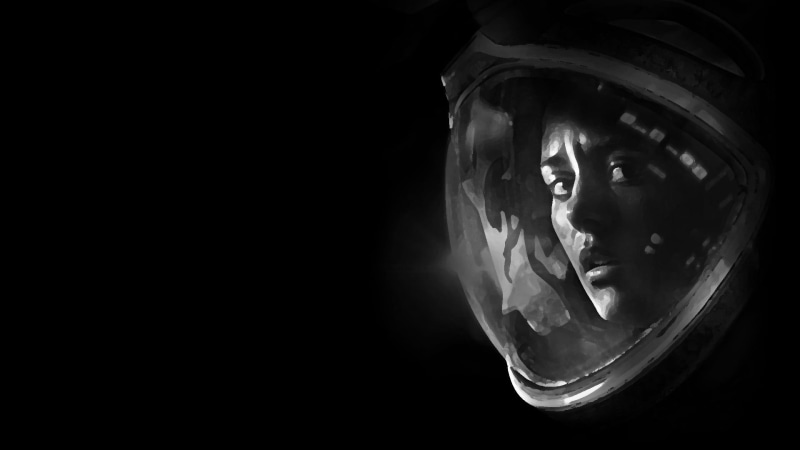Alien: Isolation, astronaut, headwear, copy space, no people, black background, reflection, transparent, clock, work helmet, glass - material, indoors