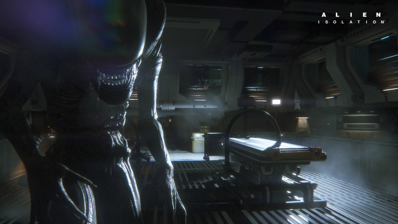 Alien: Isolation, no people, glass - material, arts culture and entertainment, piano, table, transparent, poster, lighting equipment, music, reflection