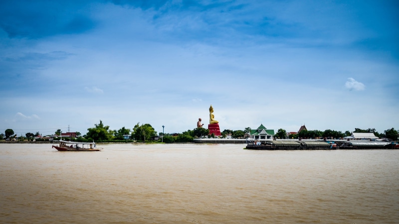 symbol, asia, sky, outdoors, big, hand, day, tourism, architecture, traditional, landmark, nature, white, holy, buddhism, religion, sculpture, nautical vessel