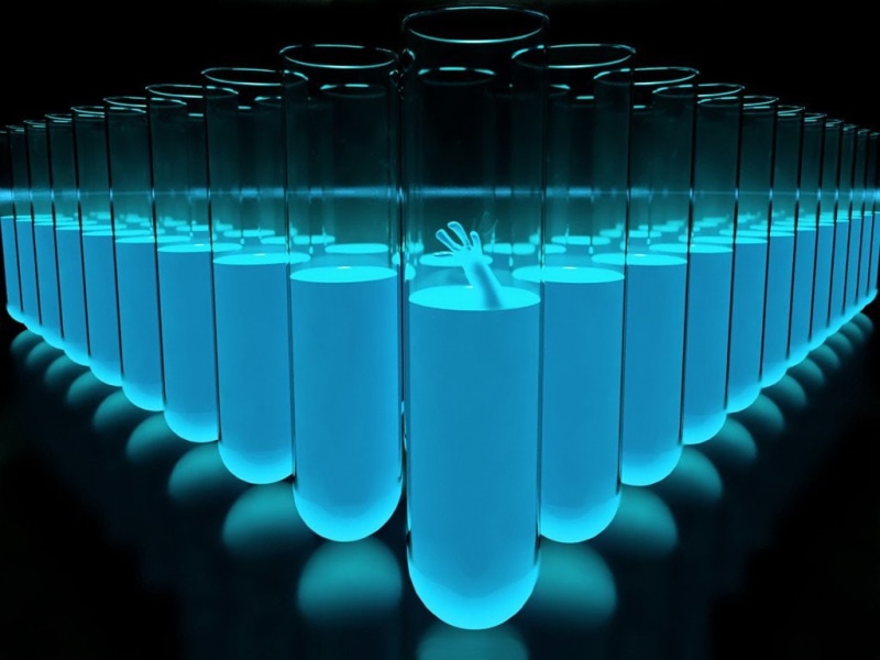 scientific experiment, test tube rack, medical research, education, liquid, technology, blue, test tube, studio shot, 480P, no people, healthcare and medicine