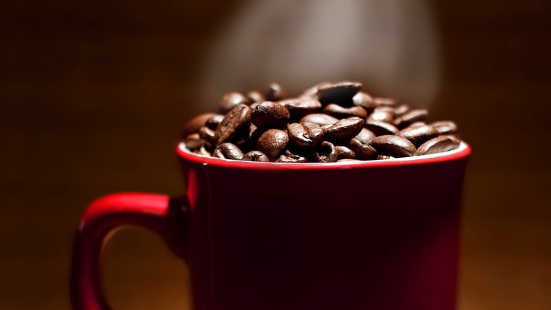roasted coffee bean, food, large group of objects, refreshment, caffeine, mug, drink, coffee, indoors, coffee beans, red, studio shot, coffee - drink, sugar cube